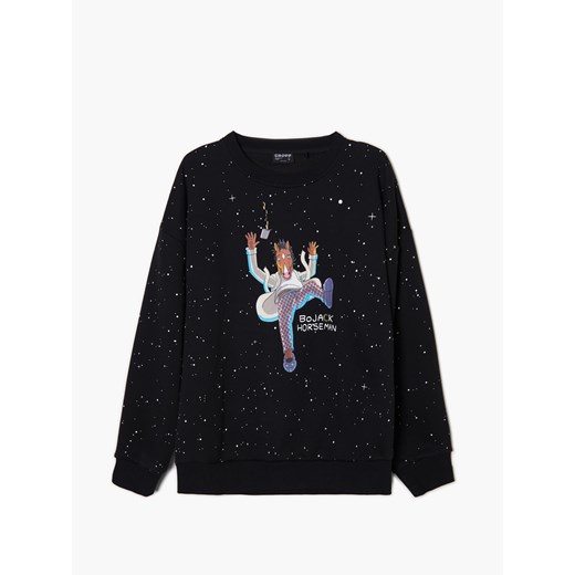 Cropp - Bluza z nadrukiem BoJack Horseman - Czarny Cropp M Cropp