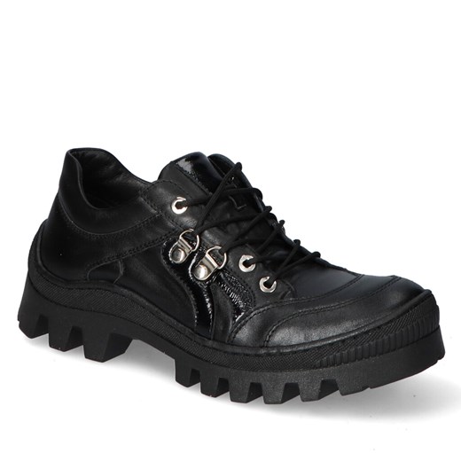 Czarne Licowe Półbuty Kampa Kampa N544/01/149 ze sklepu Arturo-obuwie w kategorii Półbuty damskie - zdjęcie 130748057