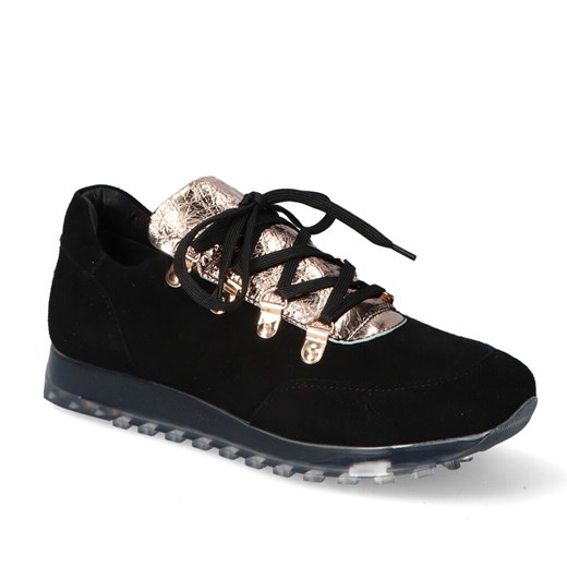 Czarne Sneakersy Kampa zamszowe Kampa N496/108/517 ze sklepu Arturo-obuwie w kategorii Buty sportowe damskie - zdjęcie 130748077