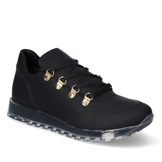 Czarne Sneakersy Kampa Damskie nubuk KAMPA N496 525 ze sklepu Arturo-obuwie w kategorii Buty sportowe damskie - zdjęcie 130751868