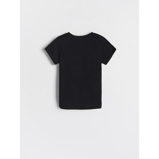 Reserved - Bawełniany t-shirt z nadrukiem - Czarny Reserved 146 Reserved
