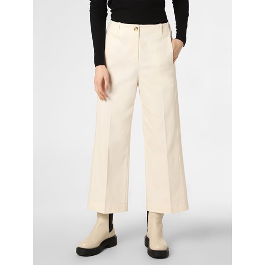 BOSS Spodnie Kobiety Bawełna écru jednolity ze sklepu vangraaf w kategorii Spodnie damskie - zdjęcie 130848426