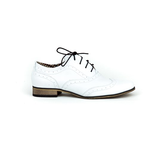 sznurowane półbuty jazzówki - skóra naturalna - model 246 - kolor biały Zapato 43 zapato.com.pl