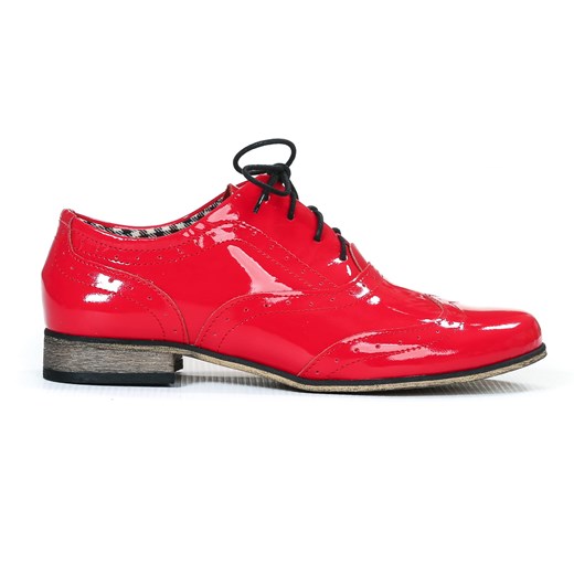 lakierowane półbuty jazzówki - skóra naturalna - model 246 - kolor czerwony Zapato 38 zapato.com.pl