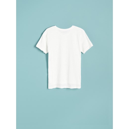Reserved - Melanżowy t-shirt basic - Kremowy Reserved 122 Reserved