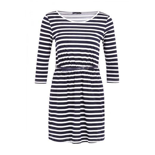 Dress with two-colour stripes terranova szary 