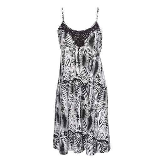 Sukienka czarny/biały halens-pl szary abstrakcyjne wzory