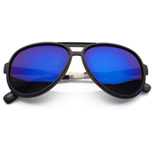 Okulary Przeciwsłoneczne Pilotki / Aviator Lustrzanki Niebieskie 0319 born86 niebieski kolekcja