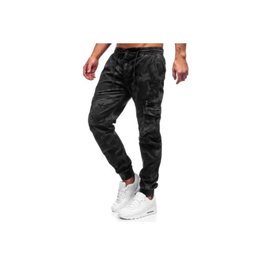 Czarne spodnie joggery bojówki męskie Denley CT6026S0 35/XL okazja Denley