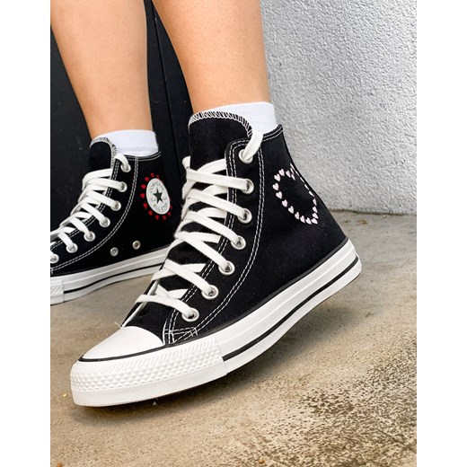Converse – Chuck Taylor – Czarne walentynkowe buty sportowe z wyhaftowanym Converse 41 Asos Poland