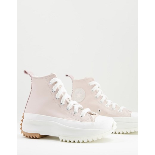 Converse – Run Star Hike – Jasnoróżowe skórzane buty sportowe-Neutralnie Converse 44 Asos Poland
