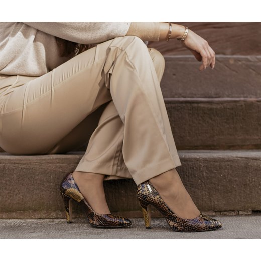 eleganckie czółenka na szpilce - skóra naturalna - model 035 - kolor kolorowy Zapato 39 zapato.com.pl