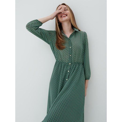 Mohito - Sukienka z geometrycznym wzorem - Zielony Mohito 32 Mohito