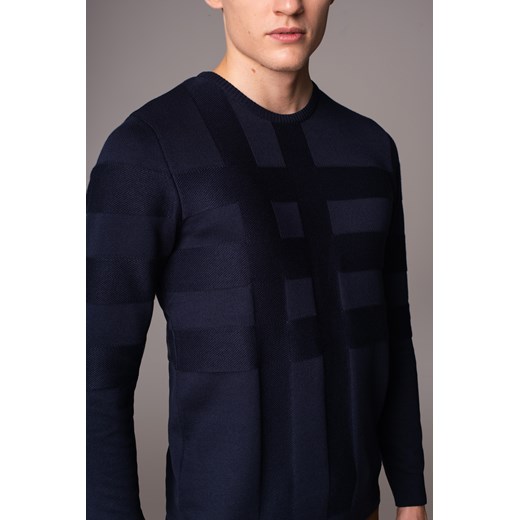 Granatowy sweter typu półgolf Recman Cerden Recman XL Eye For Fashion