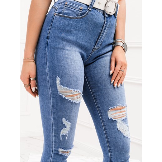 Spodnie damskie jeansowe 113PLR - niebieskie Edoti.com L Edoti.com
