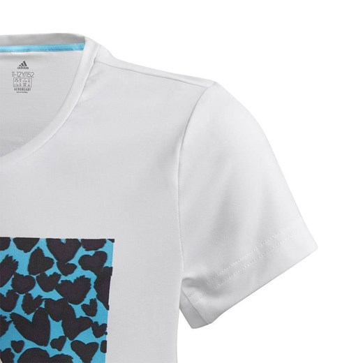 Koszulka dla dzieci adidas G a.r. Gfx Tee biało-niebieska GE0500 okazja Bagażownia.pl
