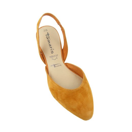 Zamszowe sandały damskie w stylu boho - TAMARIS 29401, pomarańczowe Tamaris 37 promocja ulubioneobuwie