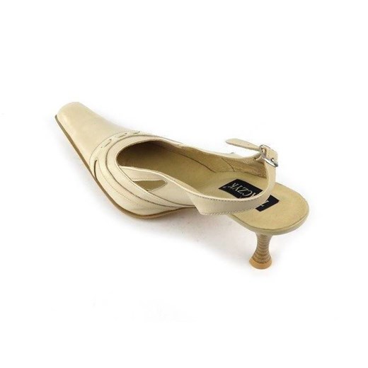 Skórzane sandały damskie na szpilce - TRACZYK 069, beżowe Traczyk 38 okazyjna cena ulubioneobuwie