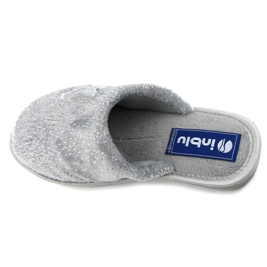 Miękkie kapcie damskie INBLU DC-21, szare z kokardką Inblu 36 ulubioneobuwie