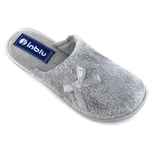 Miękkie kapcie damskie INBLU DC-21, szare z kokardką Inblu 36 ulubioneobuwie