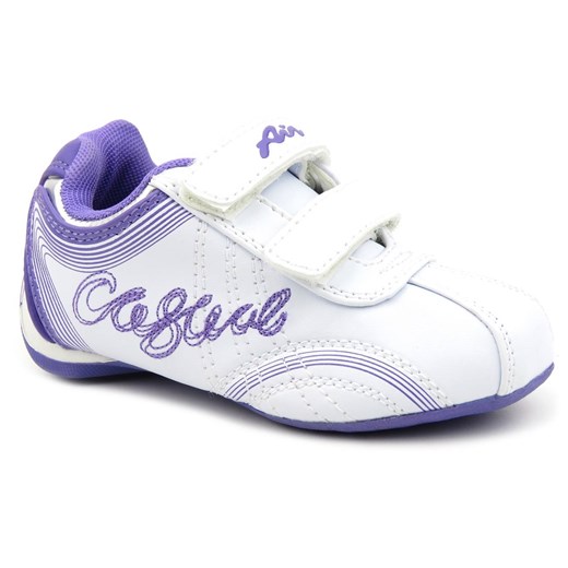 Adidasy, buty sportowe dziecięce na rzepy - AIR 001, biało-fioletowe 25 ulubioneobuwie