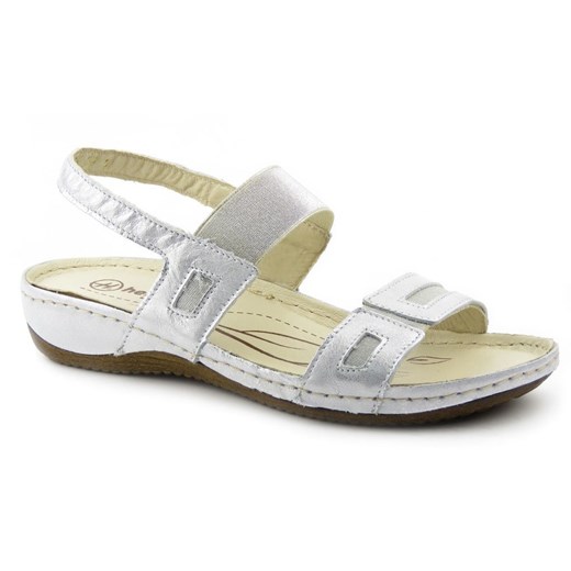 Sportowe sandały damskie - Helios Komfort 271, srebrne Helios Komfort 39 promocja ulubioneobuwie