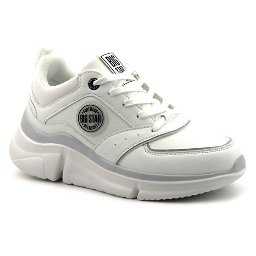 Buty sportowe, sneakersy damskie na grubej podeszwie - BIG STAR II274314, białe 38 wyprzedaż ulubioneobuwie