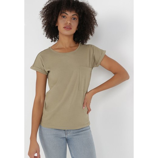 Zielony T-shirt Haidaleia ze sklepu Born2be Odzież w kategorii Bluzki damskie - zdjęcie 131143049