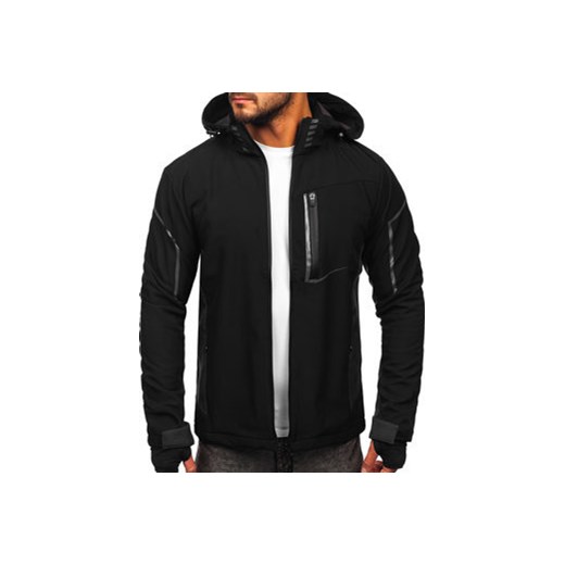 Czarna kurtka męska przejściowa softshell Denley HM191 2XL Denley okazja