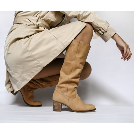 kozaki - skóra naturalna - model 154 - kolor camelowy Zapato 40 zapato.com.pl okazja