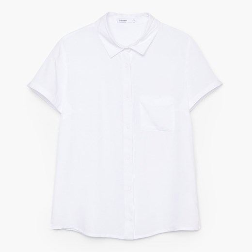 Cropp - Koszula z krótkim rękawem - Biały Cropp XL wyprzedaż Cropp