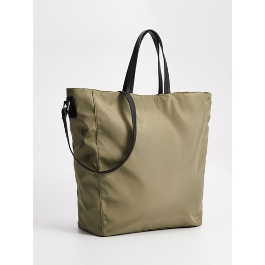 Shopper bag w kolorze oliwkowo-czarnym - (S)37 x (W)40 x (G)14 cm Diverse onesize wyprzedaż Limango Polska