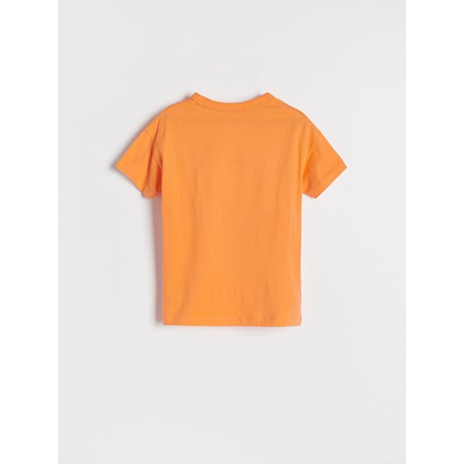 Reserved - Bawełniany t-shirt z aplikacją - Pomarańczowy Reserved 164 Reserved