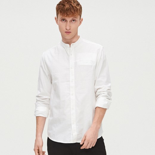 Cropp - Koszula ze stójką - Biały Cropp XL Cropp