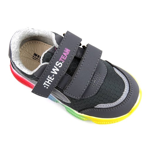 Sneakersy dziecięce z kolorową podeszwą - WEESTEP R366153031, ciemnoszare Weestep 21 ulubioneobuwie
