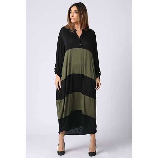 Sukienka w kolorze czarno-oliwkowym Plus Size Company 52/54 okazja Limango Polska