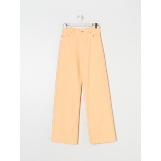 Sinsay - Jeansy wide leg high waist - Pomarańczowy Sinsay 42 Sinsay