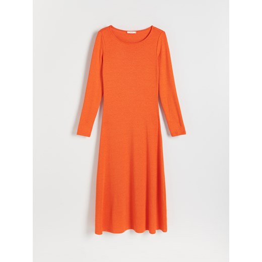Reserved - Dzianinowa sukienka - Pomarańczowy Reserved S Reserved