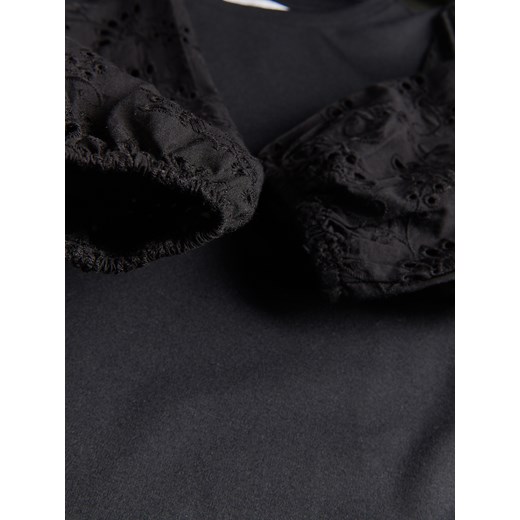 Reserved - Sukienka z dekoracyjnymi rękawami - Czarny Reserved 158 Reserved
