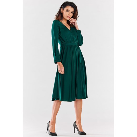 Sukienka w kolorze butelkowej zieleni S Limango Polska okazja