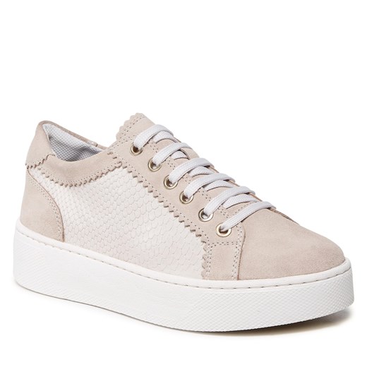 Sneakersy GEOX - D Skyely C D25QXC 04122 C5KH6 Cream/Lt Taupe Geox 35 eobuwie.pl