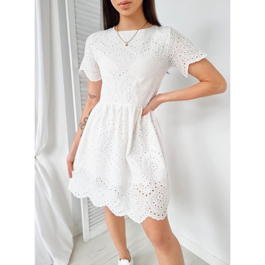 Sukienka haftowana bawełna LINEA biała S/M Ottanta M/L Ottanta