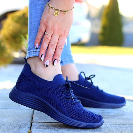 Granatowe sportowe adidasy damskie na piankowej podeszwie Ponti 38 Taniebuty24.pl 38 Tanie Buty 24