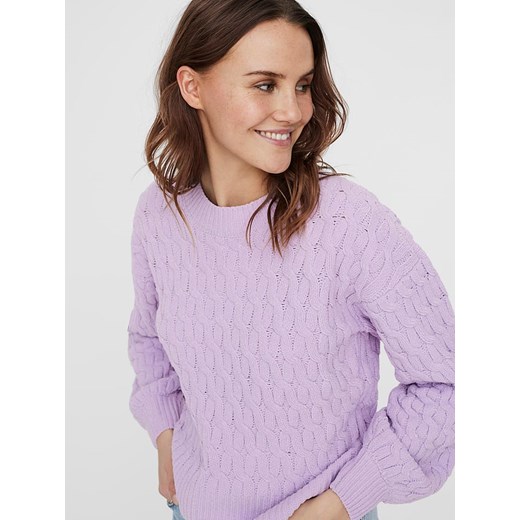 Sweter "Callie" w kolorze fioletowym Vero Moda M okazyjna cena Limango Polska