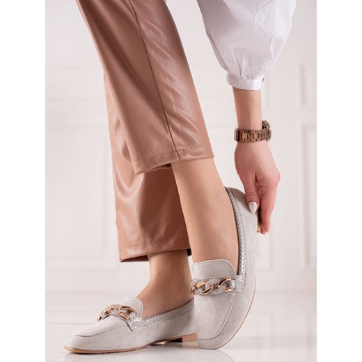 ELEGANCKIE SZARE MOKASYNY 41 czasnabuty.pl