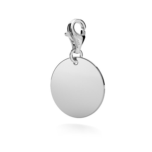 Okrągła blaszka srebrny charms zawieszka beads grawer 925 : Srebro - kolor Giorre uniwersalny GIORRE