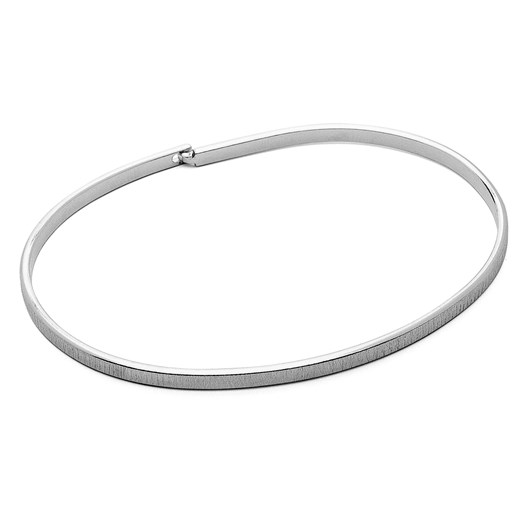 Męska szczotkowana sztywna bransoletka, srebro 925 : Srebro - kolor pokrycia - Giorre 22 cm GIORRE