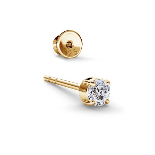 Kolczyk męski / damski z białą cyrkonią Swarovski 3mm, srebro 925 : Srebro - Giorre uniwersalny GIORRE