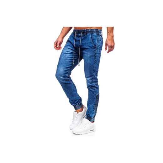 Granatowe spodnie jeansowe joggery męskie Denley TF207 XL Denley promocja