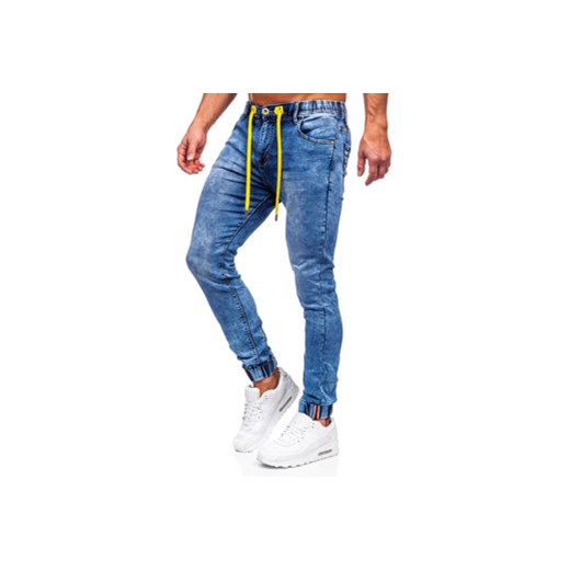 Granatowe spodnie jeansowe joggery męskie Denley TF164 M okazja Denley